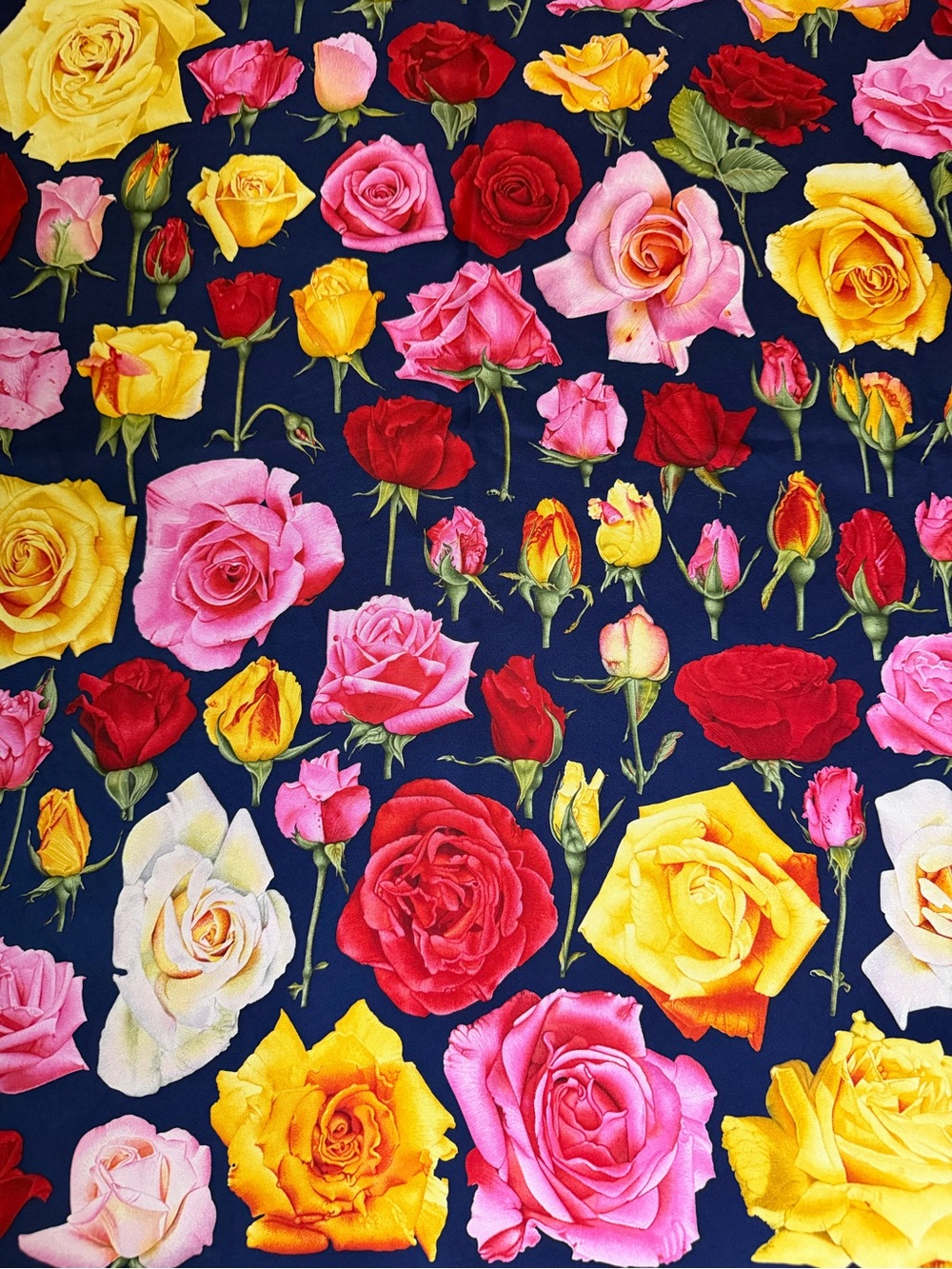 Gucci Floral Rose Print Silk Scarf.